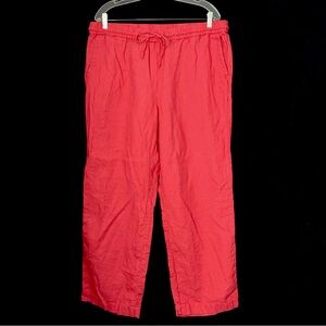 Charter Club Luxury 100% Linen Coral Straight Leg Pants
